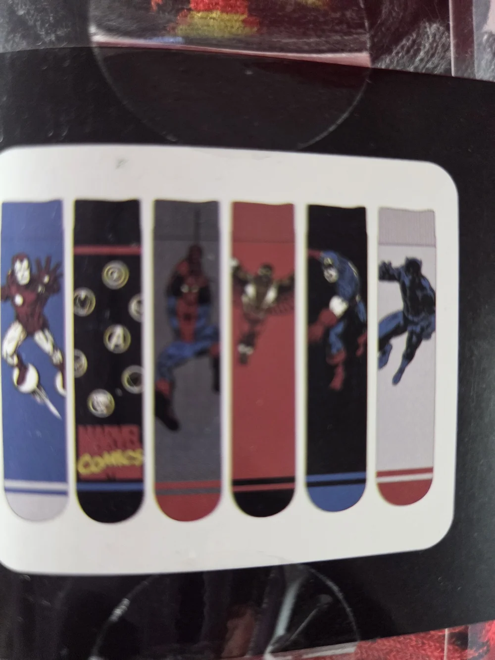 Marvel Men's Crew Socks - Black, Blue & Red Character 6 Pack